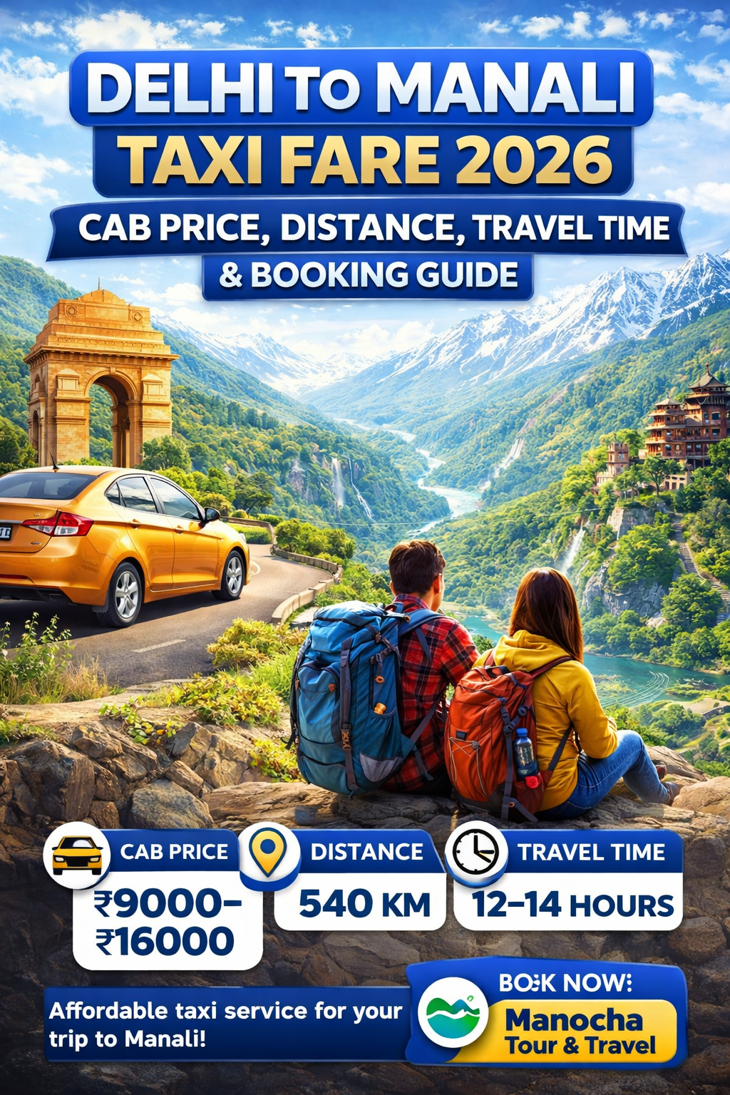 Delhi to Manali Taxi Fare 2026