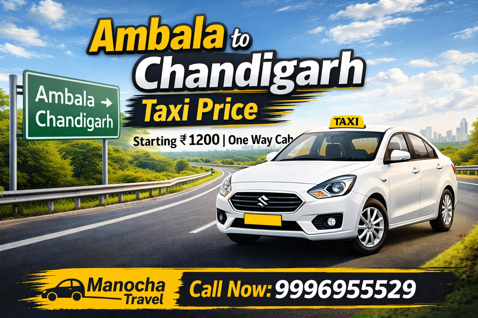 Taxi service from Ambala to Chandigarh