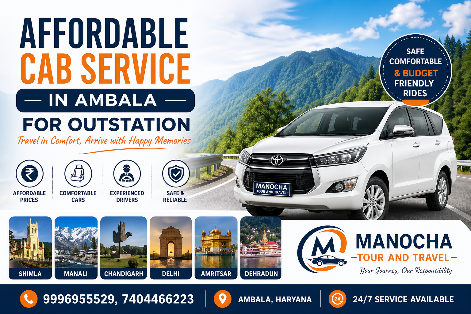 Affordable Cab Service in Ambala