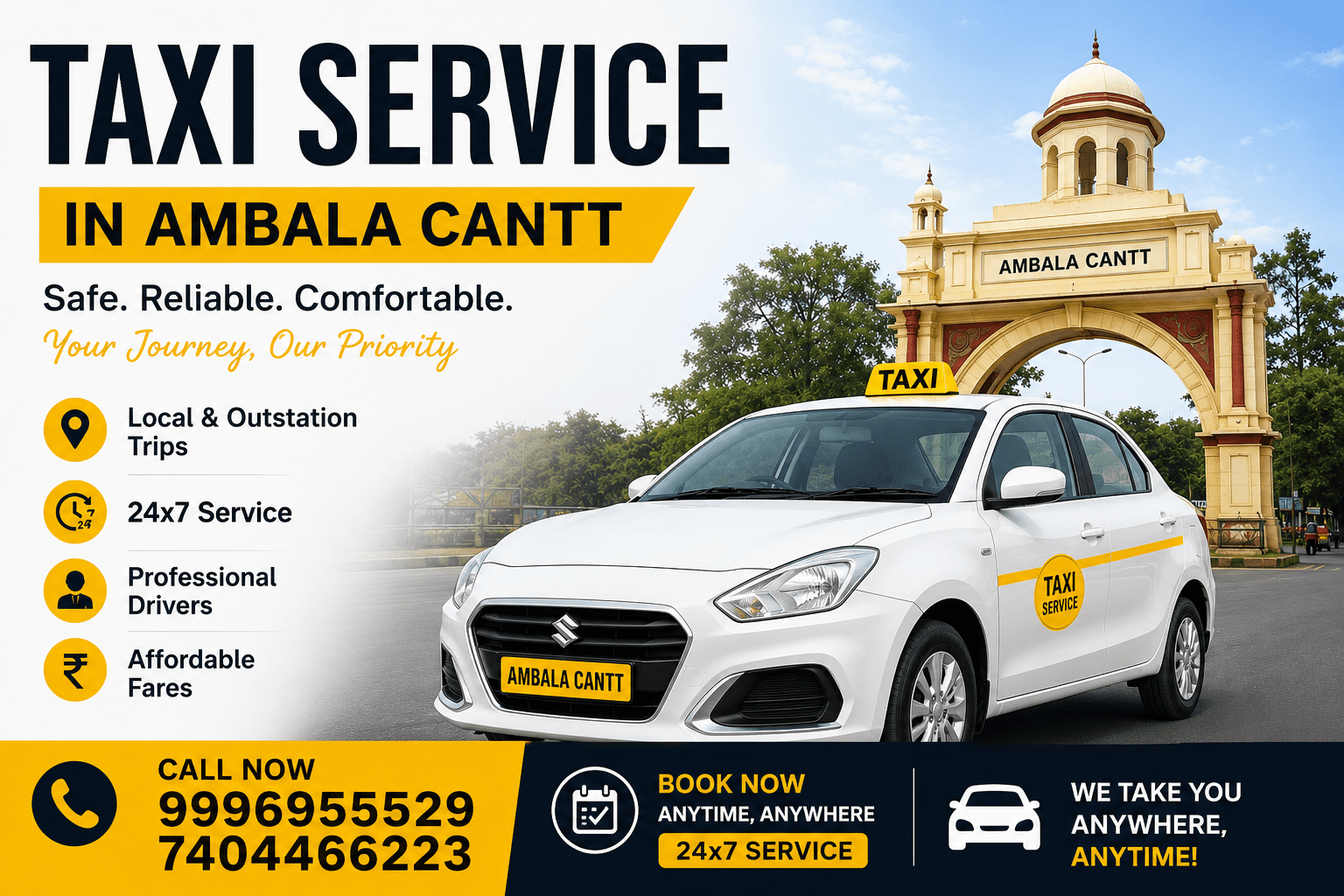Taxi service in Ambala Cantt