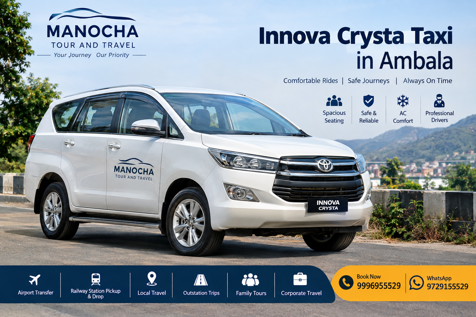 Innova Crysta Taxi Ambala